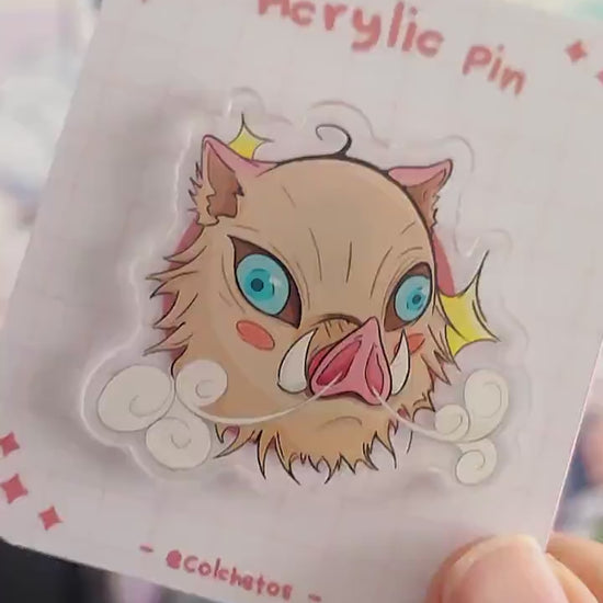 Inosuke Hashibira Acrylic - Demon Slayer - Pin - Kimetsu no Yaiba - by Colchetos