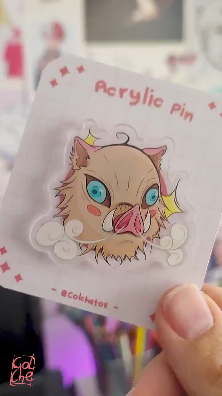 Inosuke Hashibira Acrylic - Demon Slayer - Pin - Kimetsu no Yaiba - by Colchetos