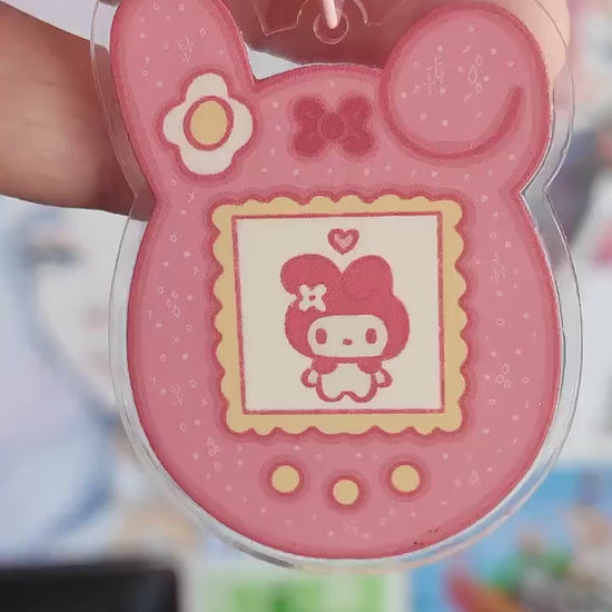 Tamagotchi My Melody Acrylic Keychain - My Melody Keychain - My Melody Keyring - Soft Goth Gift - By Colchetos