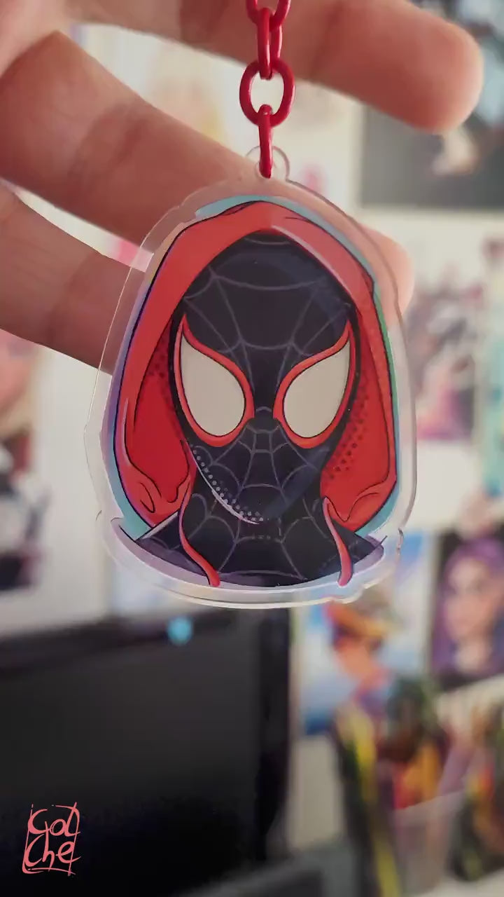 Spiderman Miles Morales Keychain Spiderverse - Miles Morales - Spiderverse Merch - by Colchetos