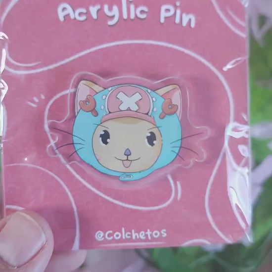 Tony Tony Chopper Cat - Acrylic Pin Anime  - One Piece - Anime Neko - by Colchetos