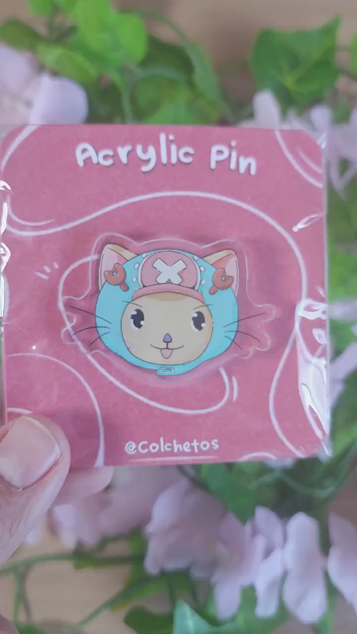 Tony Tony Chopper Cat - Acrylic Pin Anime  - One Piece - Anime Neko - by Colchetos